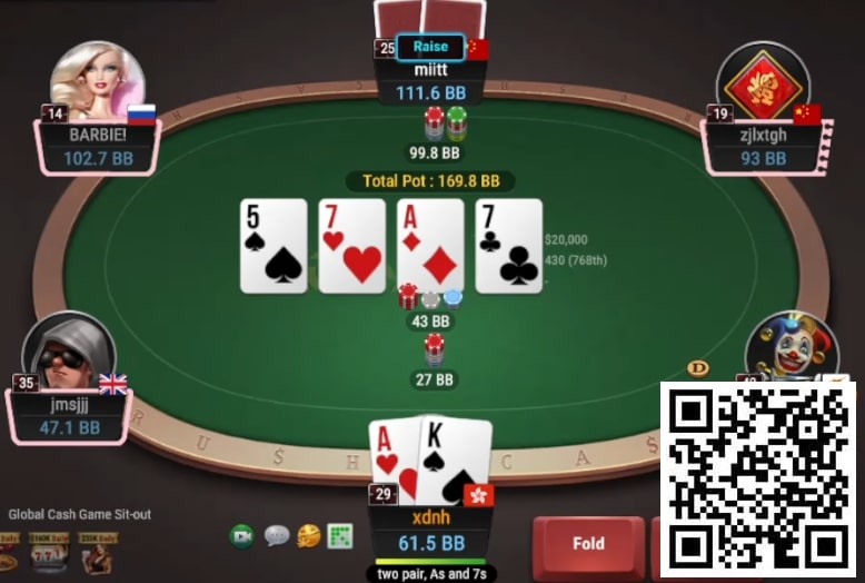【APT扑克】牌局分析：3bet底池，TPTK转牌被推allin